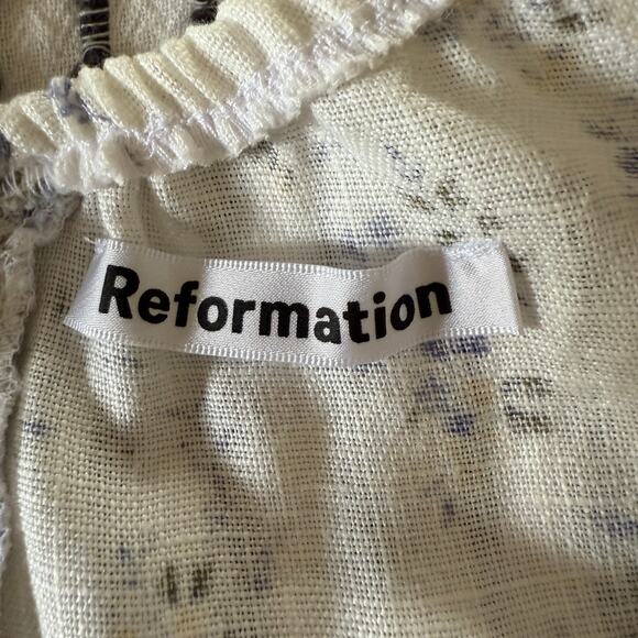 Reformation Cream Floral Off-Shoulder Midi Dress - Picture 8 of 9